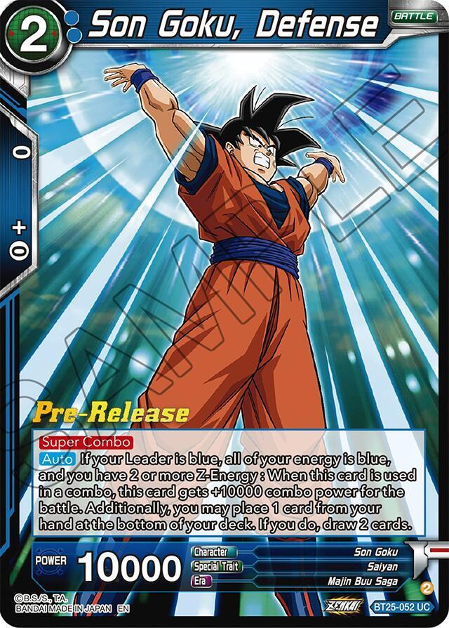 Son Goku, Defense BT25-052 card from Legend of the Dragon Balls Pre-Release Cards