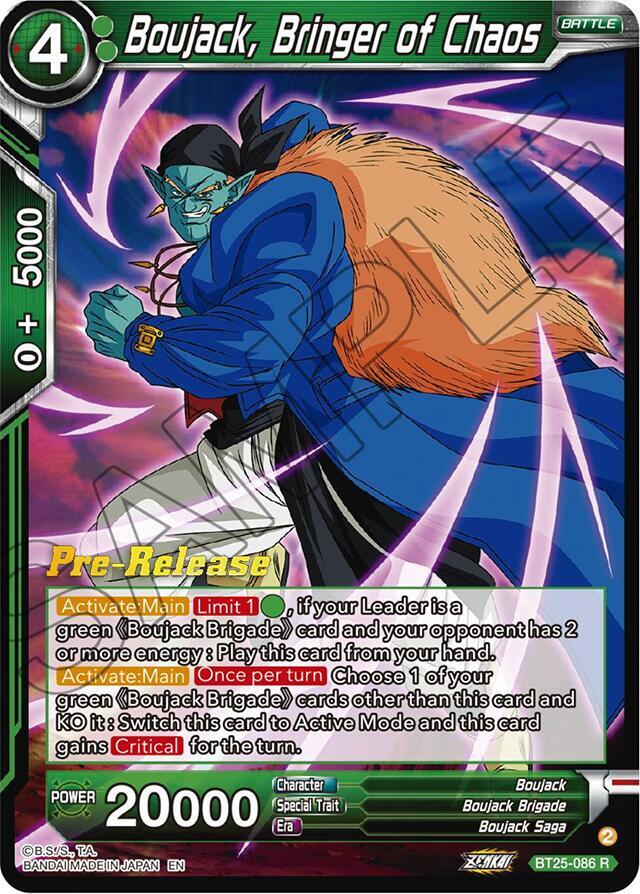 Boujack, Bringer of Chaos BT25-086 card from Legend of the Dragon Balls Pre-Release Cards