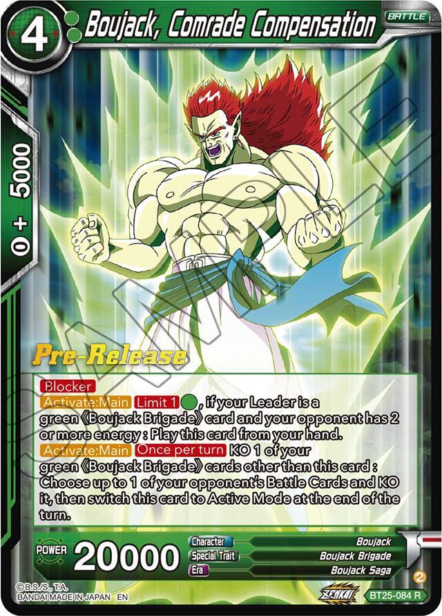 Boujack, Comrade Compensation BT25-084 card from Legend of the Dragon Balls Pre-Release Cards