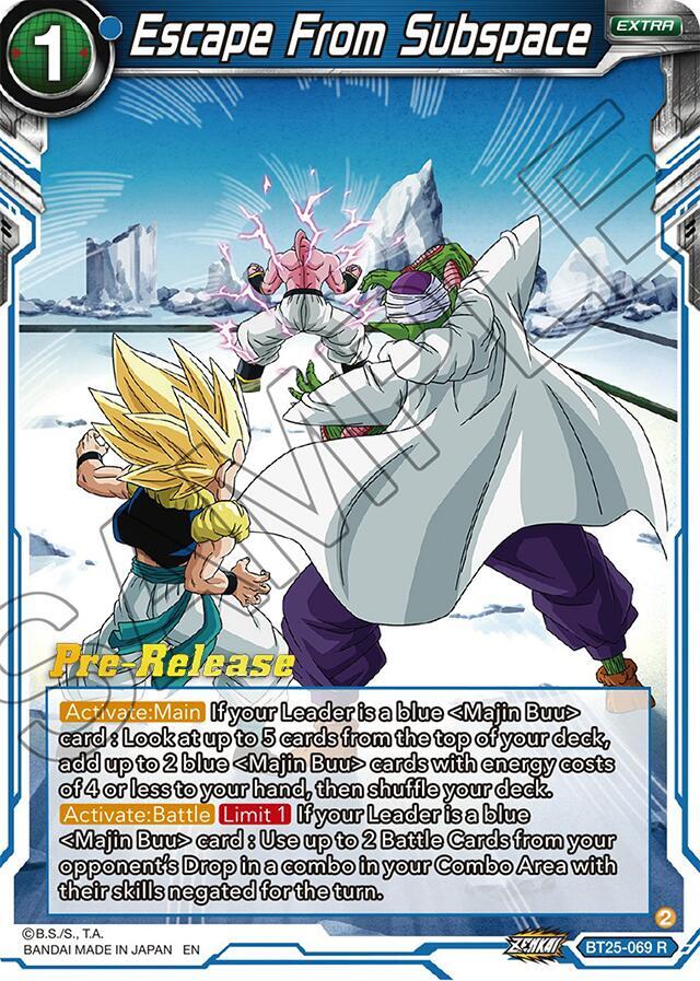 Escape From Subspace BT25-069 card from Legend of the Dragon Balls Pre-Release Cards