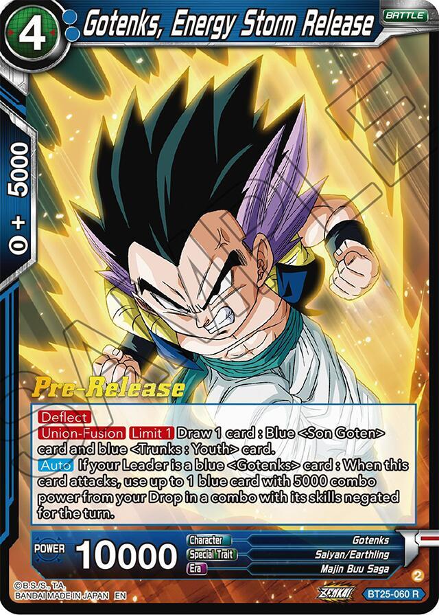 Gotenks, Energy Storm Release BT25-060 card from Legend of the Dragon Balls Pre-Release Cards