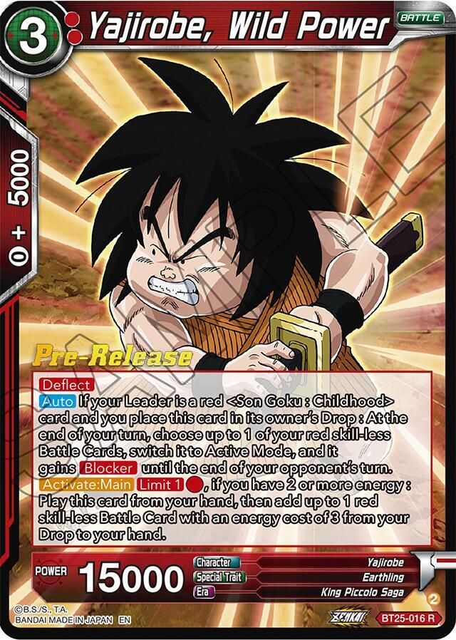 Yajirobe, Wild Power BT25-016 card from Legend of the Dragon Balls Pre-Release Cards