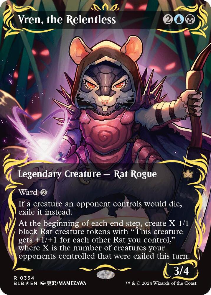 Vren, the Relentless (Borderless) (Raised Foil) 354 card from Bloomburrow