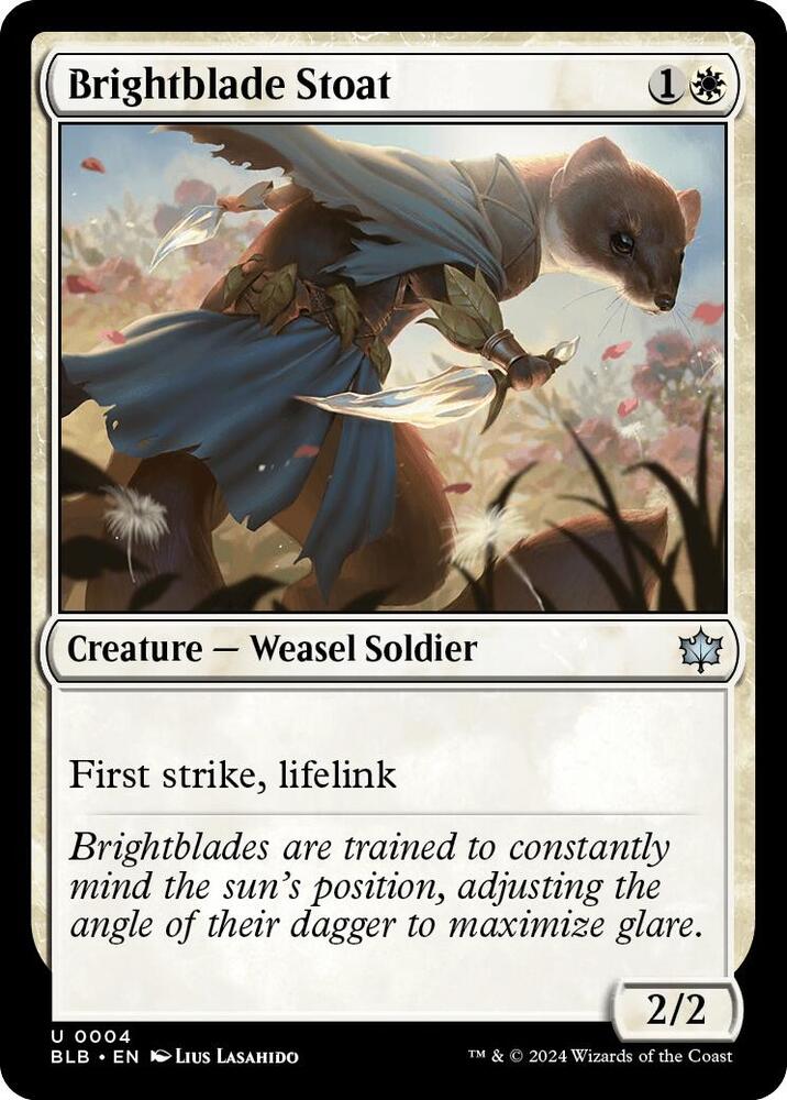 Brightblade Stoat 4 card from Bloomburrow