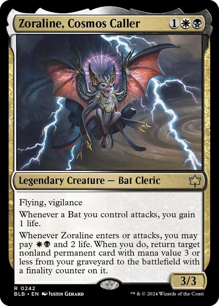 Zoraline, Cosmos Caller 242 card from Bloomburrow