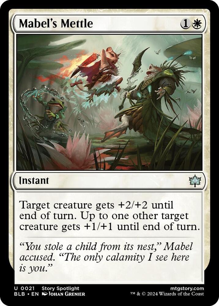 Mabel's Mettle 21 card from Bloomburrow