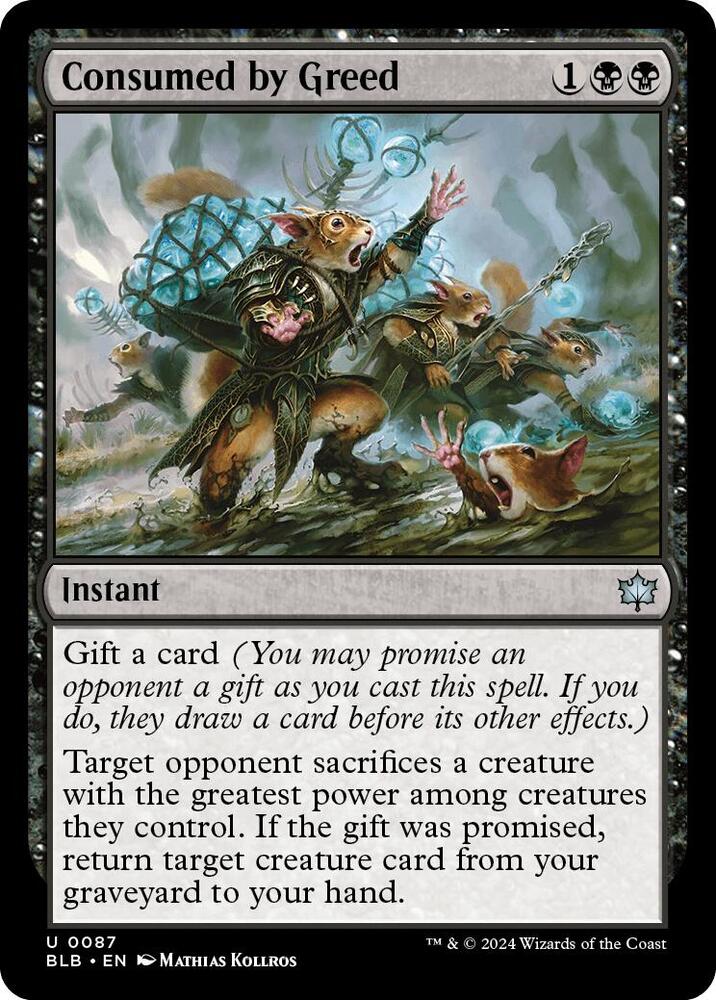 Consumed by Greed 87 card from Bloomburrow