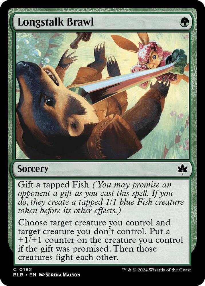 Longstalk Brawl 182 card from Bloomburrow