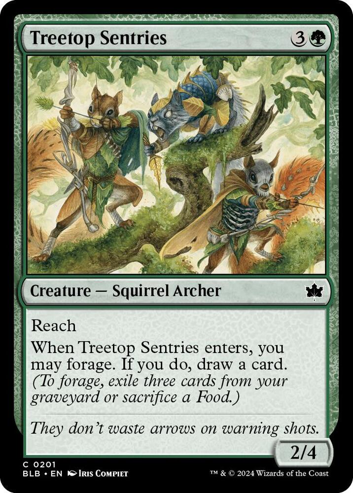 Treetop Sentries 201 card from Bloomburrow