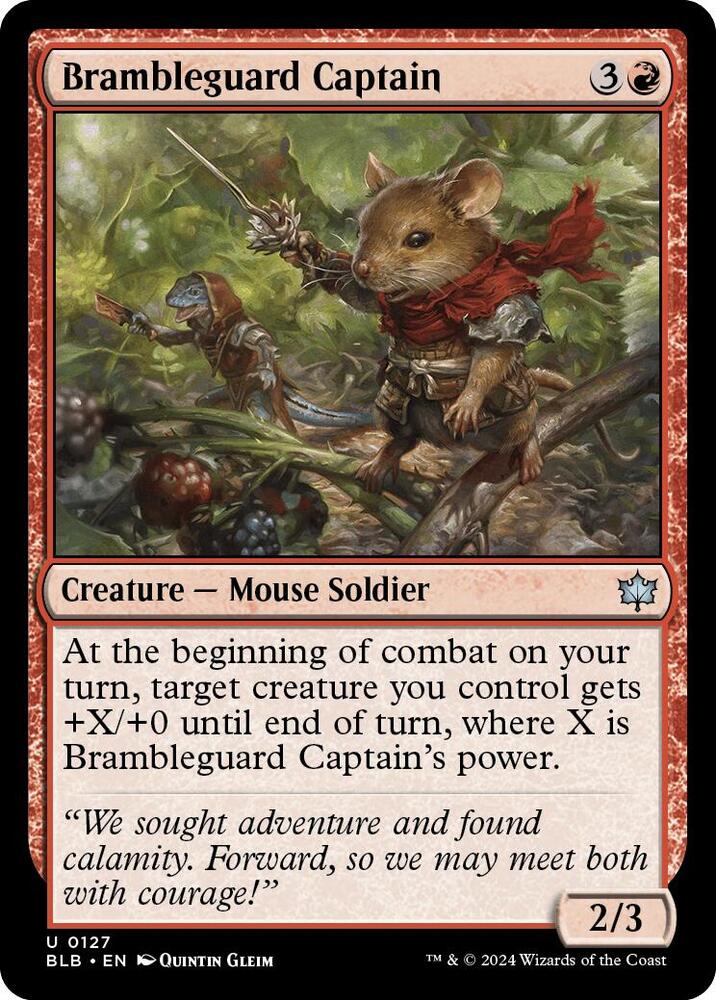 Brambleguard Captain 127 card from Bloomburrow