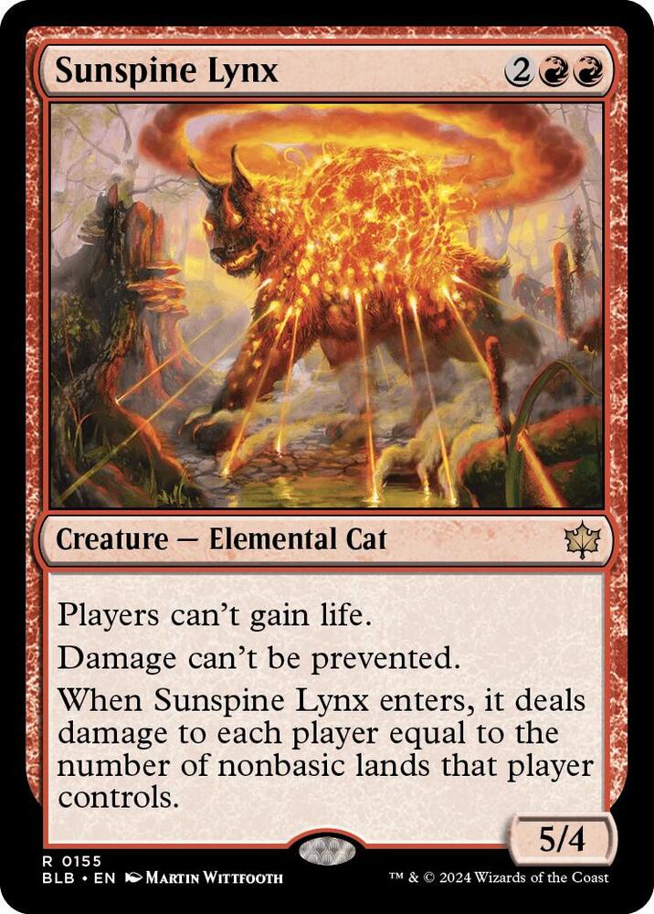 Sunspine Lynx 155 card from Bloomburrow