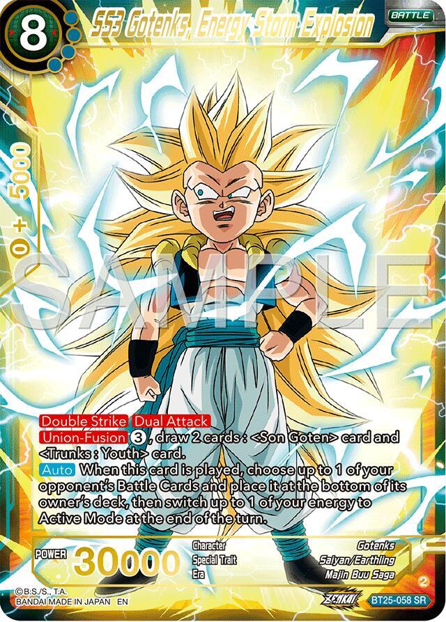SS3 Gotenks, Energy Storm Explosion BT25-058 card from Legend of the Dragon Balls