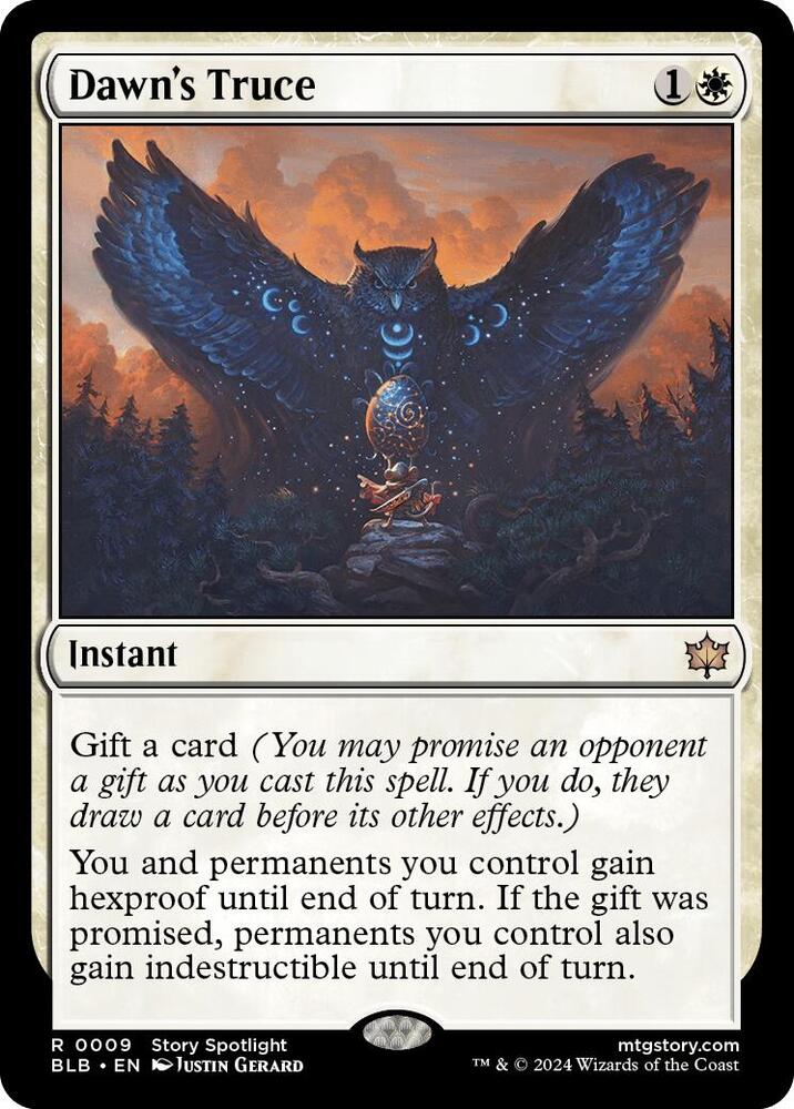 Dawn's Truce 9 card from Bloomburrow