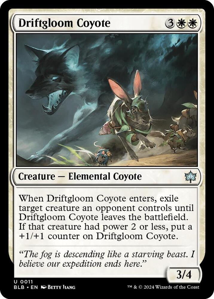 Driftgloom Coyote 11 card from Bloomburrow