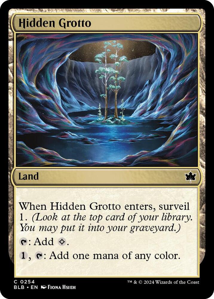 Hidden Grotto 254 card from Bloomburrow