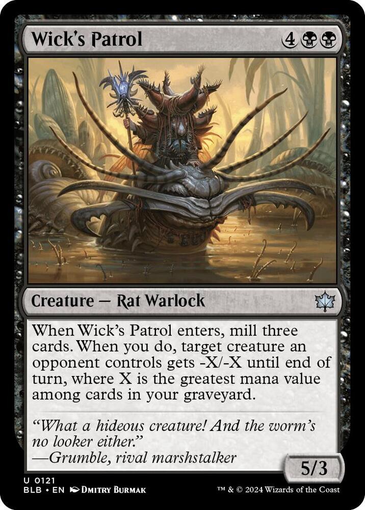 Wick's Patrol 121 card from Bloomburrow