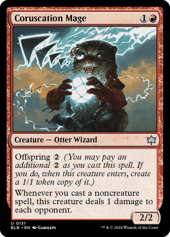 Coruscation Mage 131 card from Bloomburrow