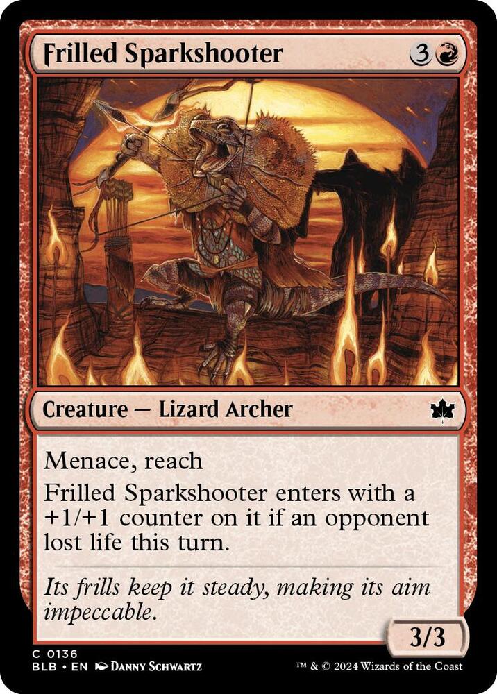 Frilled Sparkshooter 136 card from Bloomburrow