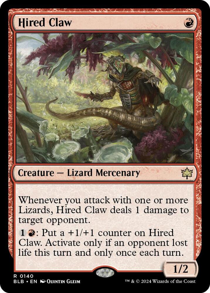 Hired Claw 140 card from Bloomburrow