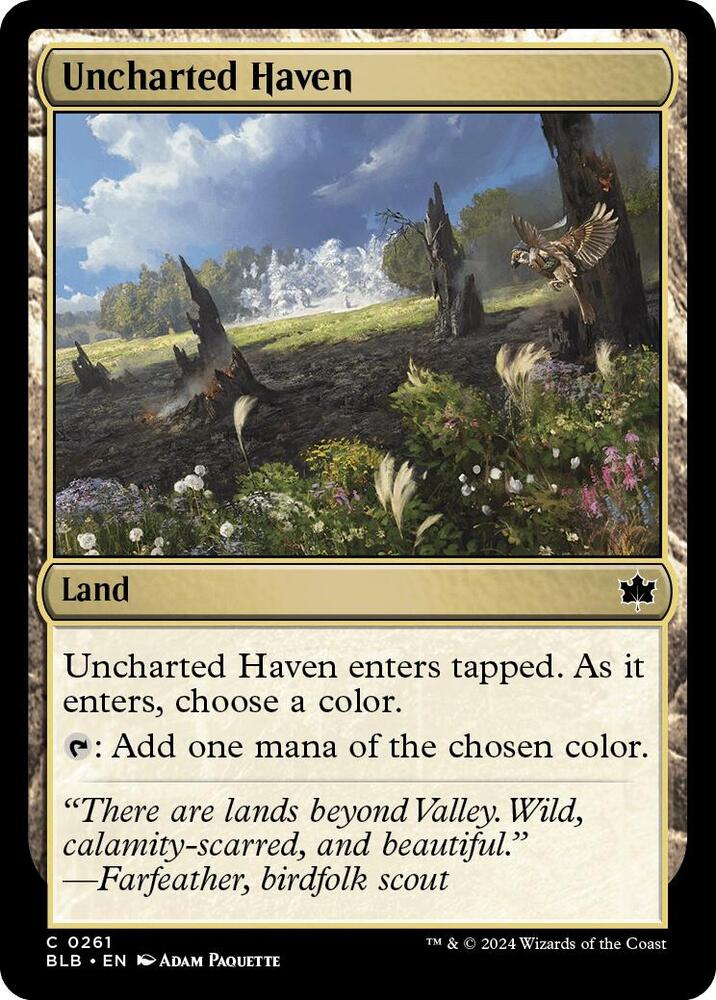 Uncharted Haven 261 card from Bloomburrow