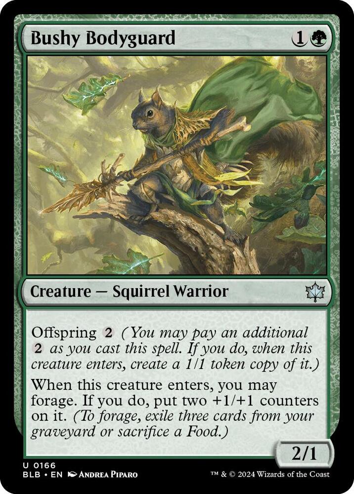 Bushy Bodyguard 166 card from Bloomburrow