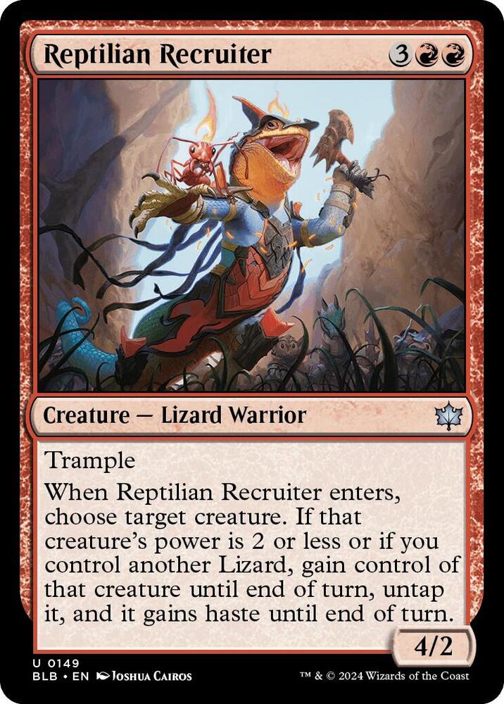 Reptilian Recruiter 149 card from Bloomburrow