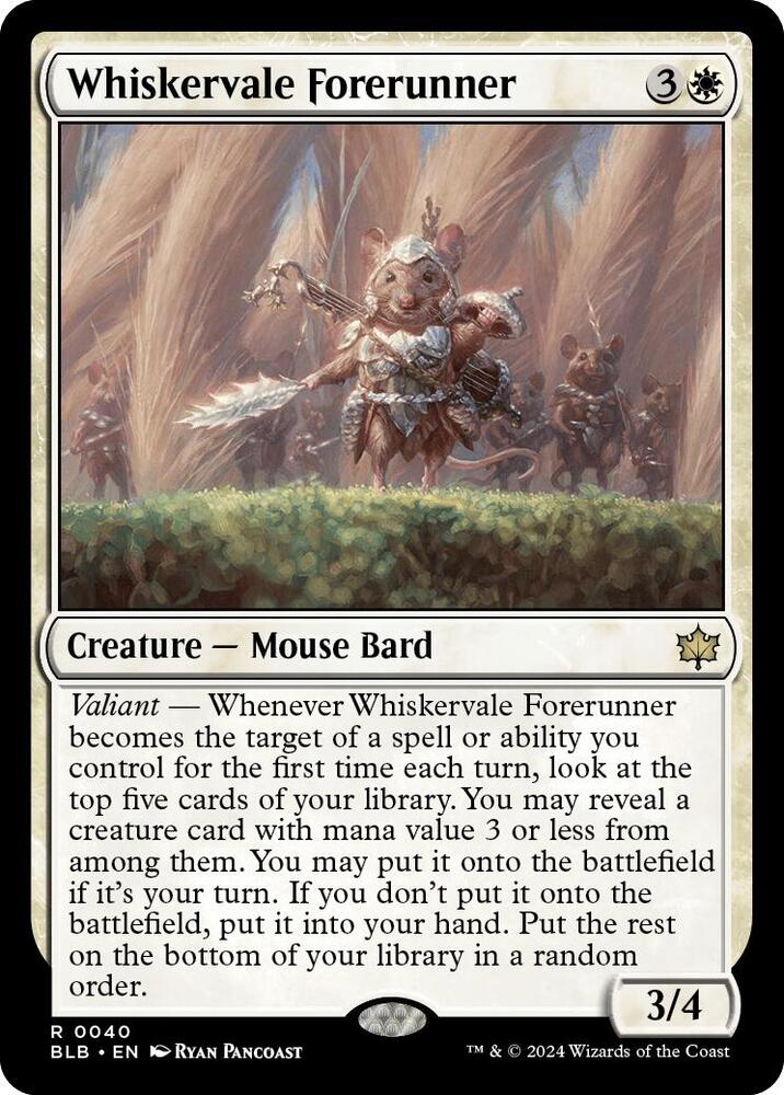 Whiskervale Forerunner 40 card from Bloomburrow