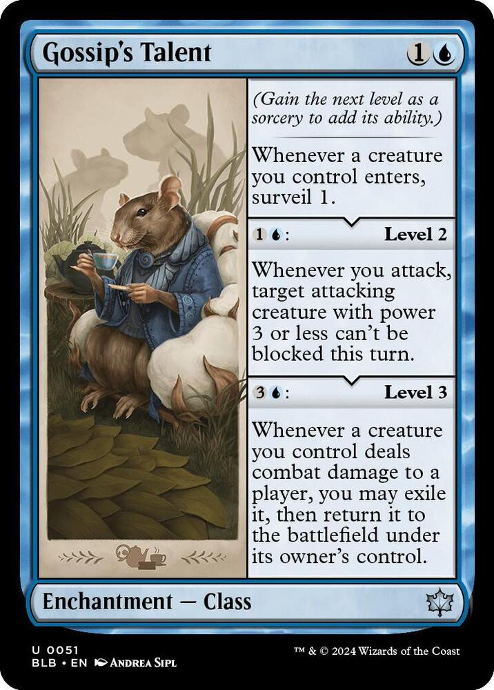 Gossip's Talent 51 card from Bloomburrow