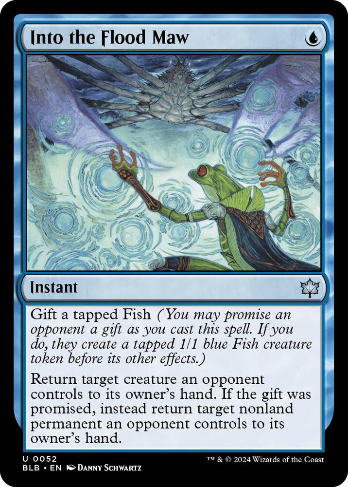 Into the Flood Maw 52 card from Bloomburrow