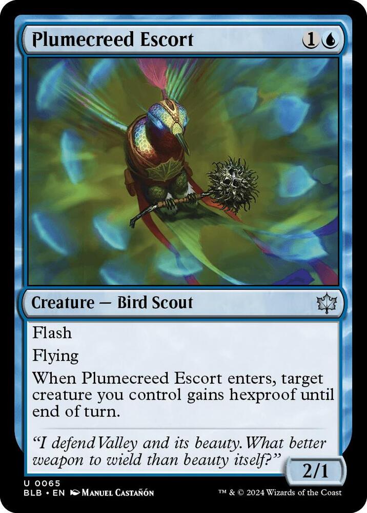 Plumecreed Escort 65 card from Bloomburrow
