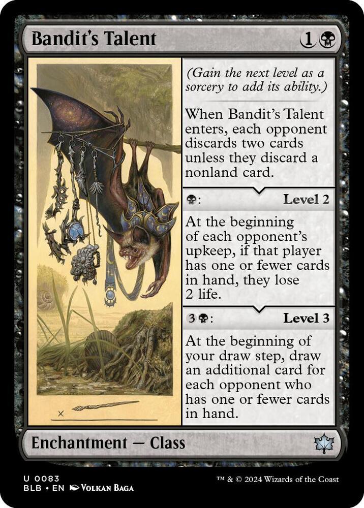 Bandit's Talent 83 card from Bloomburrow