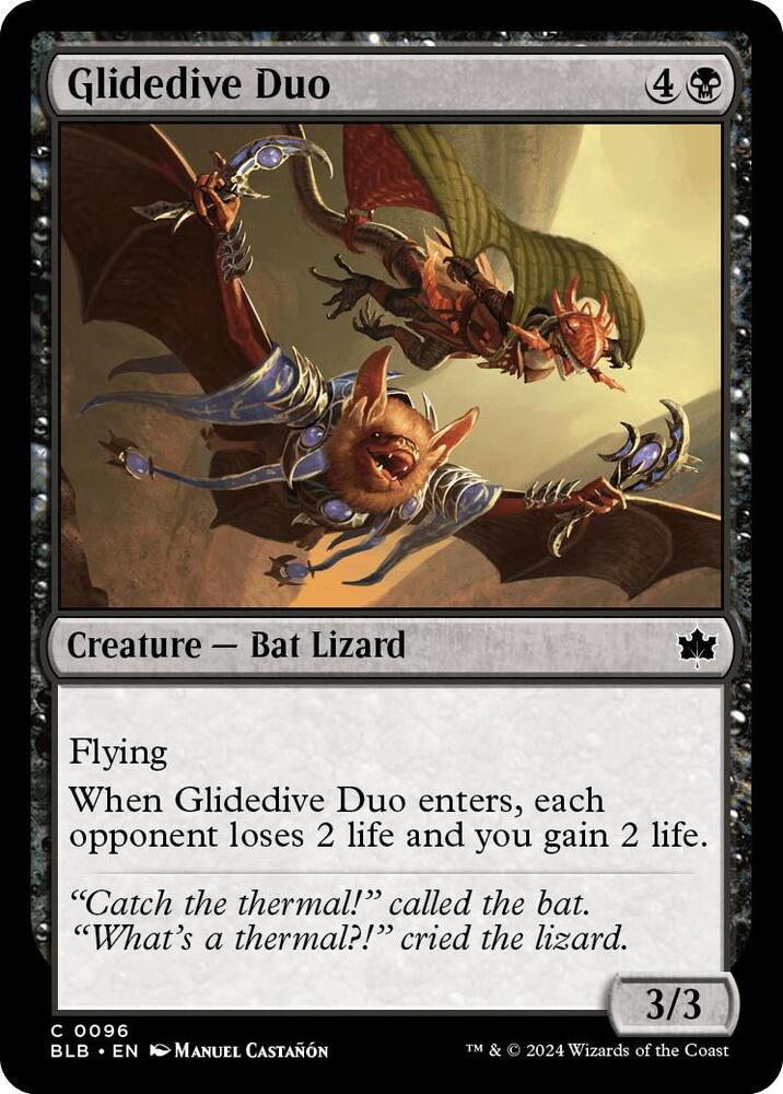 Glidedive Duo 96 card from Bloomburrow