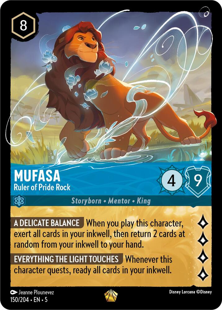 Mufasa - Ruler of Pride Rock 150/204 card from Shimmering Skies