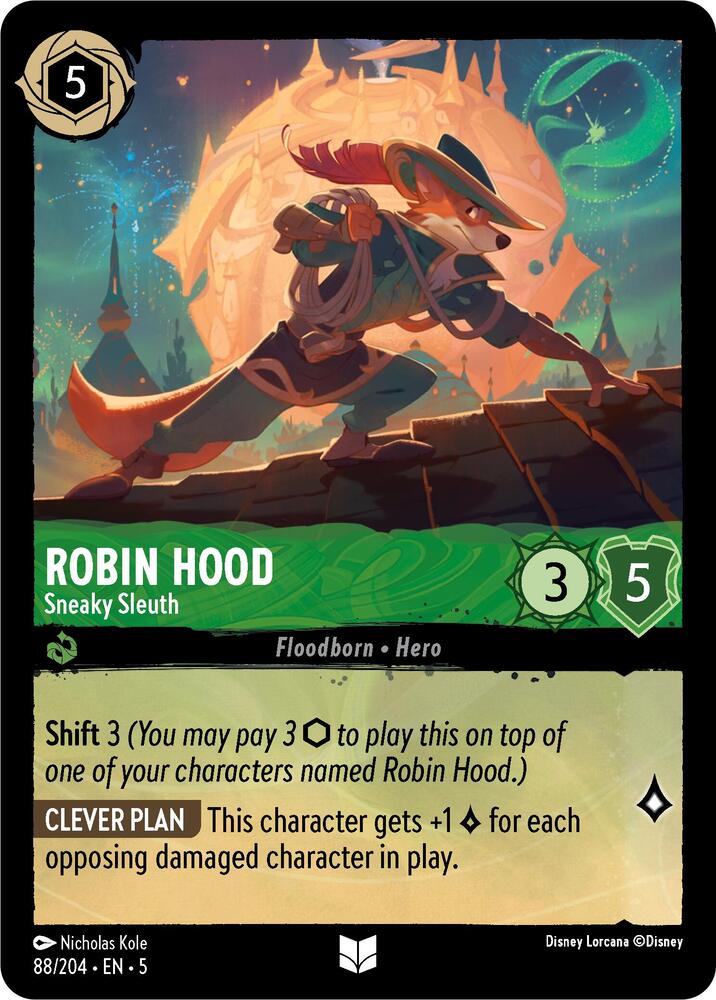 Robin Hood - Sneaky Sleuth 88/204 card from Shimmering Skies
