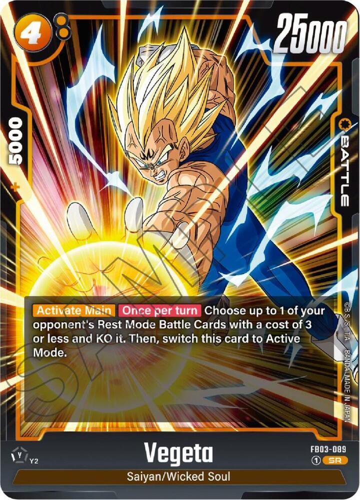 Vegeta FB03-089 card from Raging Roar