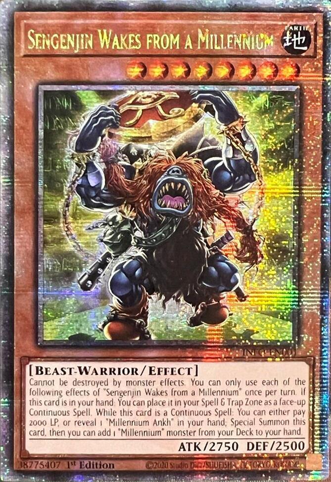 Sengenjin Wakes from a Millennium (Quarter Century Secret Rare) INFO-EN001 card from The Infinite Forbidden