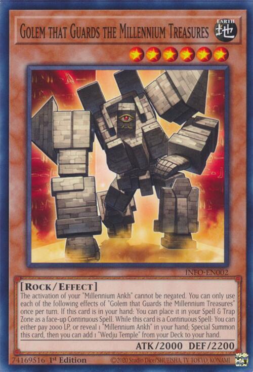 Golem that Guards the Millennium Treasures INFO-EN002 card from The Infinite Forbidden