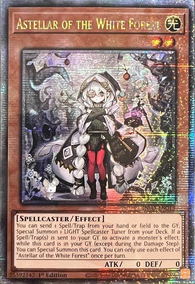 Astellar of the White Forest (Quarter Century Secret Rare) INFO-EN013 card from The Infinite Forbidden