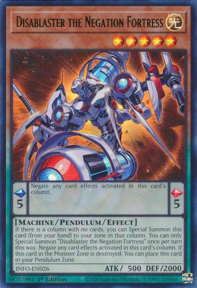 Disablaster the Negation Fortress INFO-EN026 card from The Infinite Forbidden