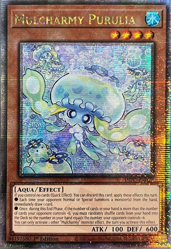 Mulcharmy Purulia (Quarter Century Secret Rare) INFO-EN027 card from The Infinite Forbidden