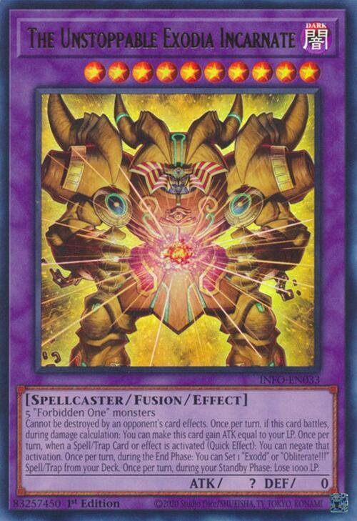 The Unstoppable Exodia Incarnate INFO-EN033 card from The Infinite Forbidden
