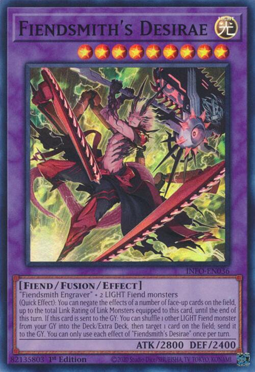 Fiendsmith's Desirae INFO-EN036 card from The Infinite Forbidden