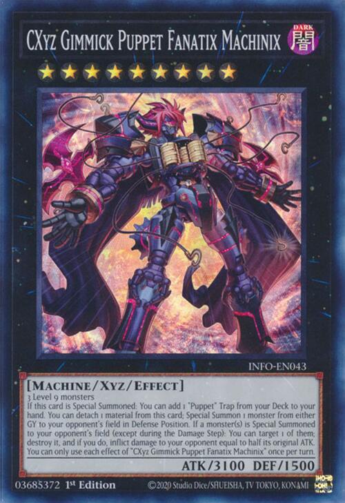 CXyz Gimmick Puppet Fanatix Machinix INFO-EN043 card from The Infinite Forbidden
