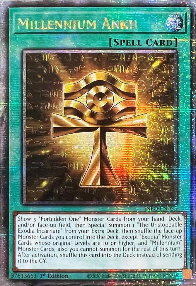 Millennium Ankh (Quarter Century Secret Rare) INFO-EN053 card from The Infinite Forbidden