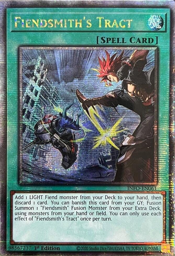 Fiendsmith's Tract (Quarter Century Secret Rare) INFO-EN061 card from The Infinite Forbidden