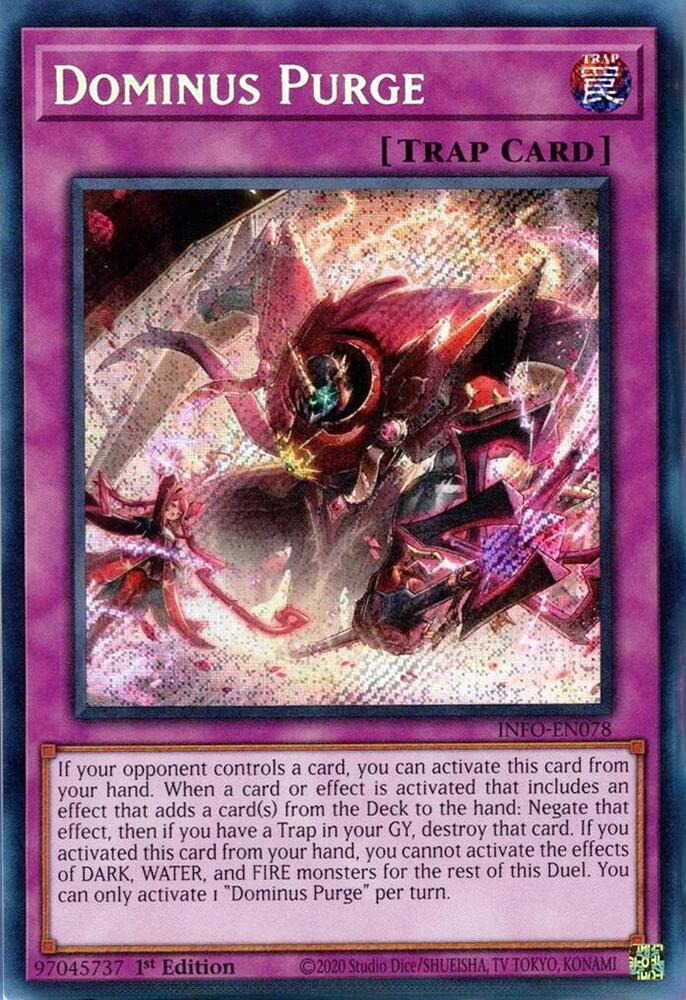 Dominus Purge INFO-EN078 card from The Infinite Forbidden