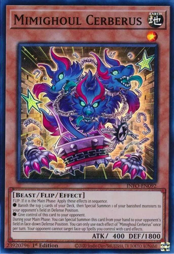 Mimighoul Cerberus INFO-EN092 card from The Infinite Forbidden