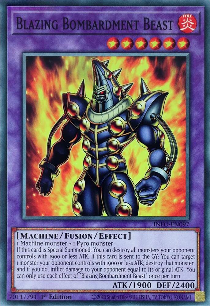 Blazing Bombardment Beast INFO-EN097 card from The Infinite Forbidden