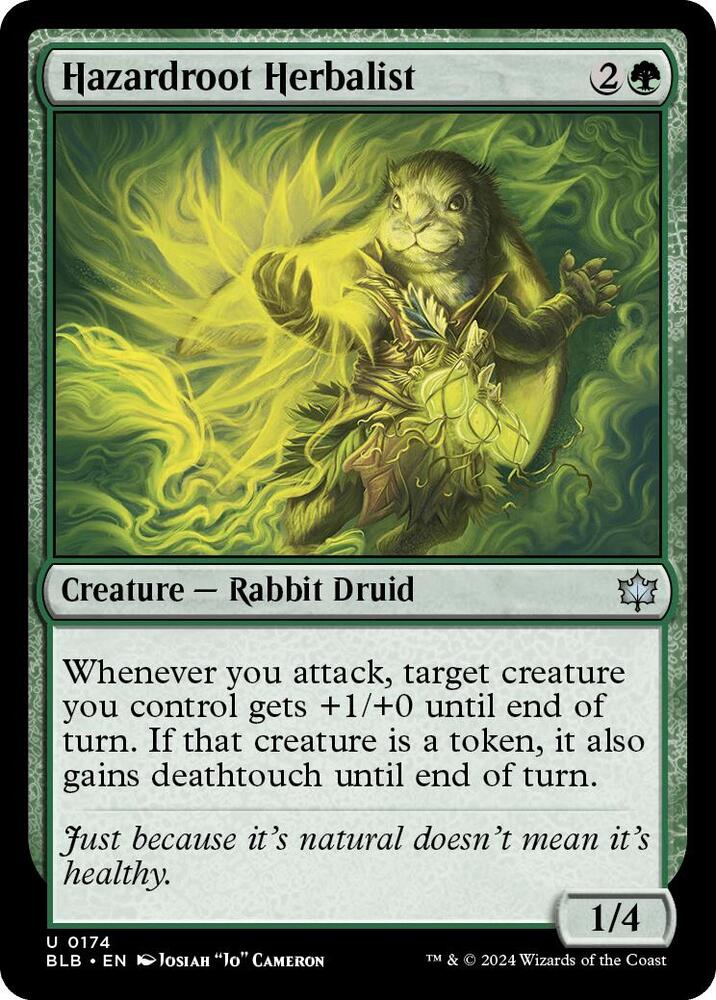 Hazardroot Herbalist 174 card from Bloomburrow