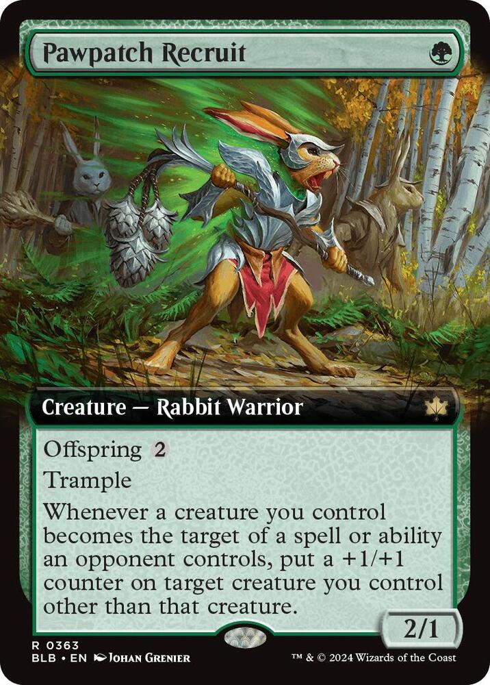 Pawpatch Recruit (Extended Art) 363 card from Bloomburrow